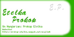 etelka prokop business card